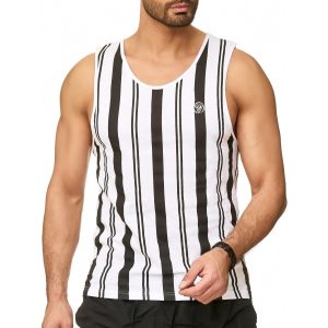 Functional jersey striped tank top