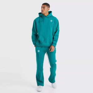 Oversized Varsity Applique V Neck Sweatshirt Tracksuit