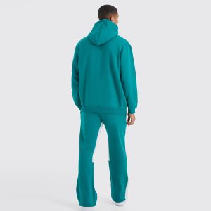 Oversized Varsity Applique V Neck Sweatshirt Tracksuit