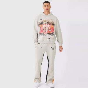 Oversized Boxy Hooded Gusset Short Tracksuit